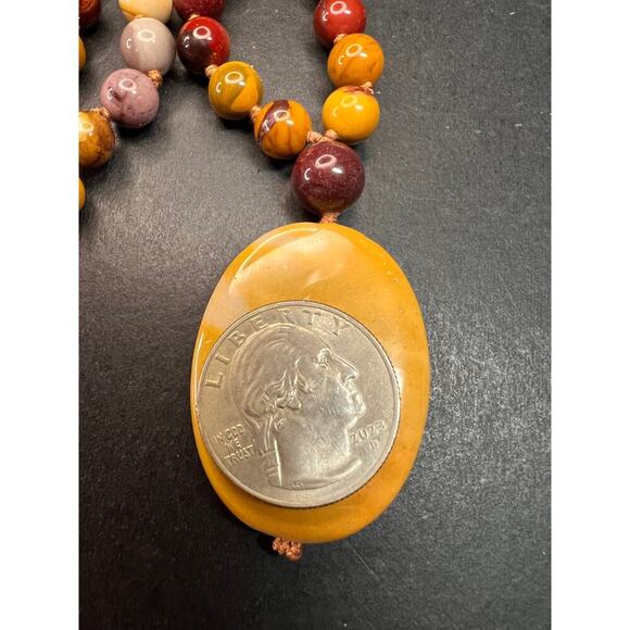 NEW Mookaite knotted pendant necklace with sterling silver clasp - Picture 10 of 13